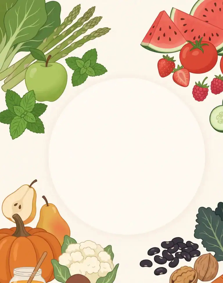 Four seasons seasonal eating chart with Five Elements foods